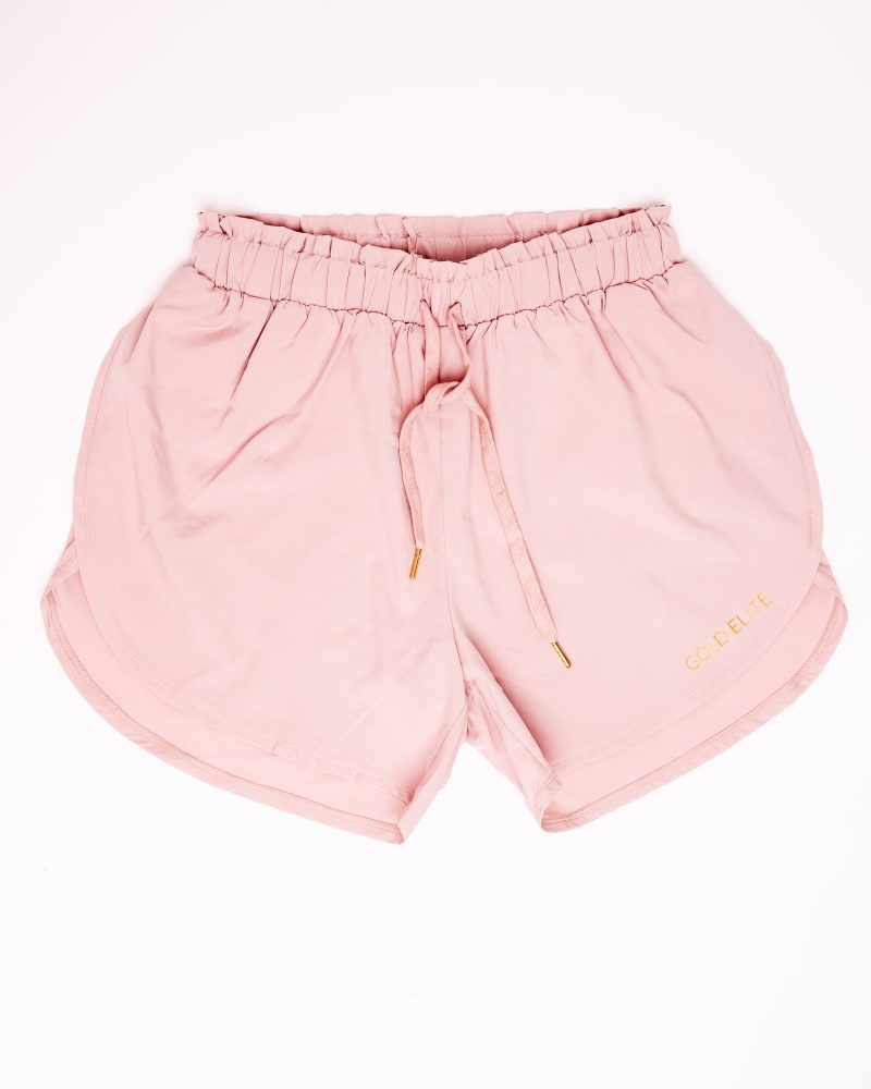 Front of a size XL Flowy High Waisted Shorts with Liner in Light Pink by Gold Elite Apparel. | dia_product_style_image_id:284840